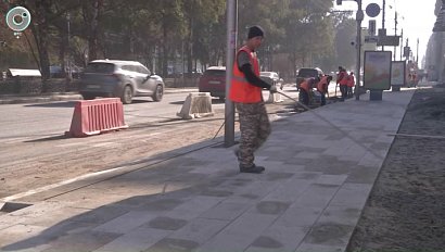 Пешеходные зоны обновили в центральной части Новосибирска