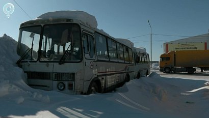 Брошенные автомобили мешают уборке снега на улице Петухова