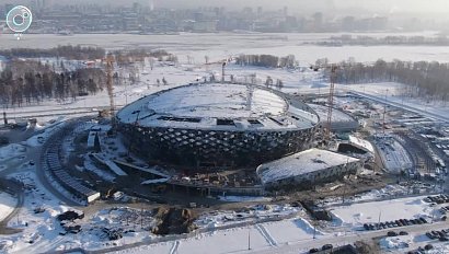 Завершается остекление новой ледовой арены в Новосибирске