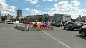 Обвал дороги в центре Новосибирска попал на видео