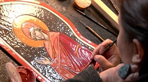 Лик Иисуса Христа в технике горячей эмали украсил храм в Дубровино